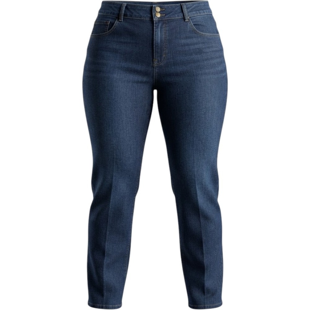 Style & Co Womens Dark Wash Bootcut Jeans Double Button Flap Pockets Size 10